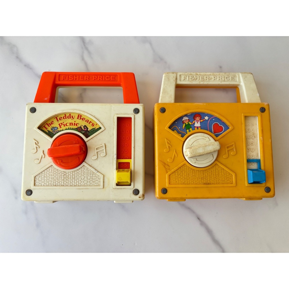 Vintage Fisher-Price Musical Radio Lot Teddy Bears Picnic Wish Upon Star